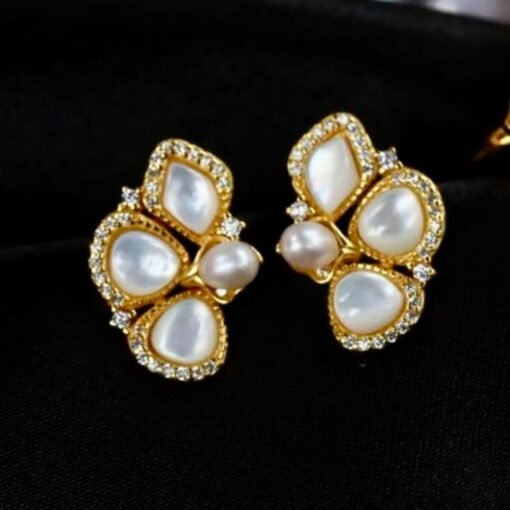 Unique Pearl Stud Earring s925 silver|Real Pearl Stud Earrings|Butterfly Shape Pearl Earrings|Mother of Pearl EarringsJune Birthstone gift - Image 6