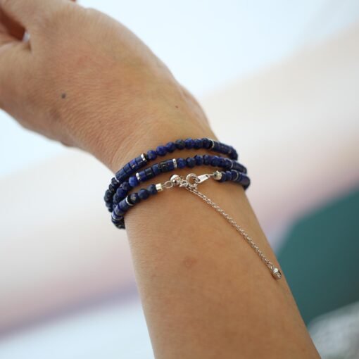 Natural Barrel Lapis Lazuli Stacking Beaded Choker Necklace WomenBalancing Calming Spiritual Protection-Healing Stone Meditation-Prayer - Image 6