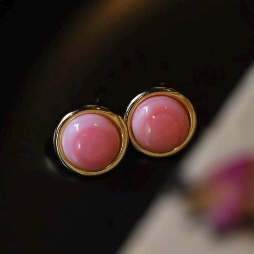 Natural Heart Pink Queen Conch Shell with pearl earring silver/Art Deco Trendy real pearl Jewelry|Unique Earring|Heart Stud Earrings