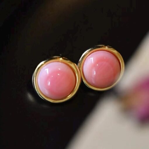 Natural Heart Pink Queen Conch Shell with pearl earring silver/Art Deco Trendy real pearl Jewelry|Unique Earring|Heart Stud Earrings - Image 7
