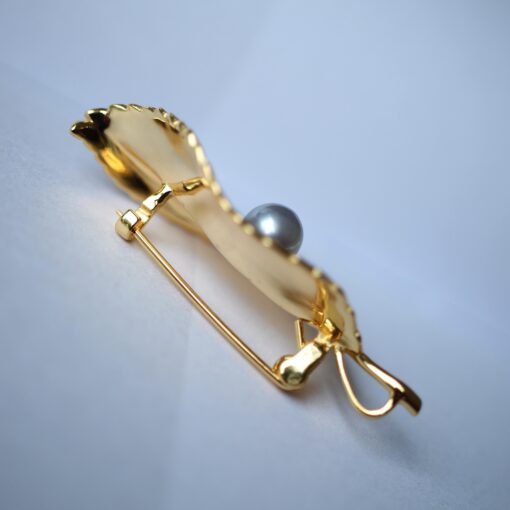 Unique leaf silver brooch with pearl for women/Vintage leaf pendant silver|Art deco Modern brooch antiqueHandmade Pearl necklace women - Image 5