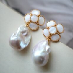 Unique Pearl Drop Earrings sterling silver|Real Fine Pearl drop Earrings|Charm Handmade Pearl Earrings|June Birthstone Pearl Earrings