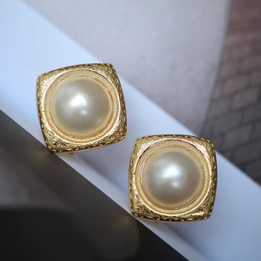 Natural Mabe Studs Earrings With s925 Silver|Dainty Studs Earrings|Statement Stud Earringsl|Perfect Anniversary Gift|Wedding Earrings - Image 2