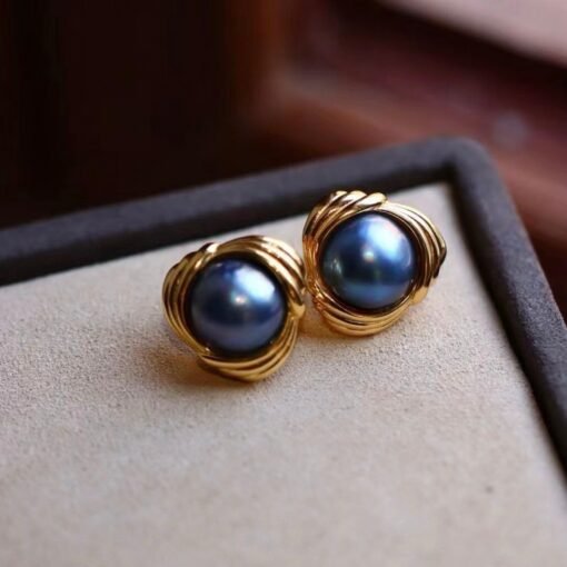 Natural Mabe Studs Earrings With s925 Silver|Dainty Studs Earrings|Statement Stud Earringsl|Perfect Anniversary Gift|Wedding Earrings - Image 2