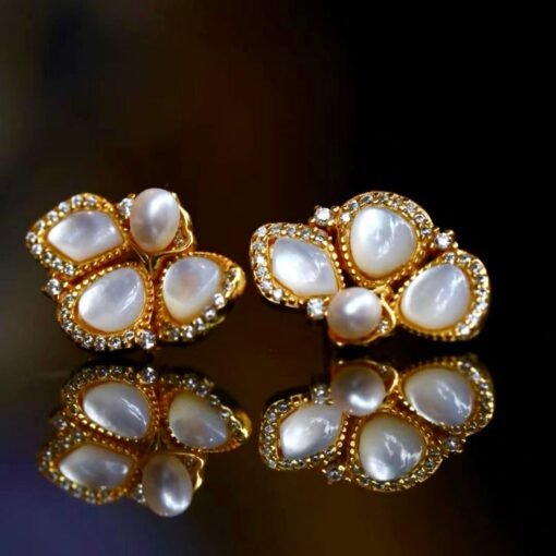 Unique Pearl Stud Earring s925 silver|Real Pearl Stud Earrings|Butterfly Shape Pearl Earrings|Mother of Pearl EarringsJune Birthstone gift - Image 4