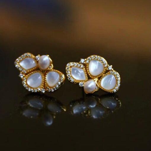 Unique Pearl Stud Earring s925 silver|Real Pearl Stud Earrings|Butterfly Shape Pearl Earrings|Mother of Pearl EarringsJune Birthstone gift - Image 5