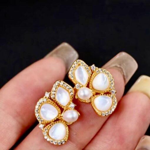 Unique Pearl Stud Earring s925 silver|Real Pearl Stud Earrings|Butterfly Shape Pearl Earrings|Mother of Pearl EarringsJune Birthstone gift - Image 8