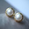 Vintage freshwater pearl stud earrings sterling silver|Real Pearl Studs Earrings gold|Antique Pearl EarringsArt Deco Pearl Earrings Gold