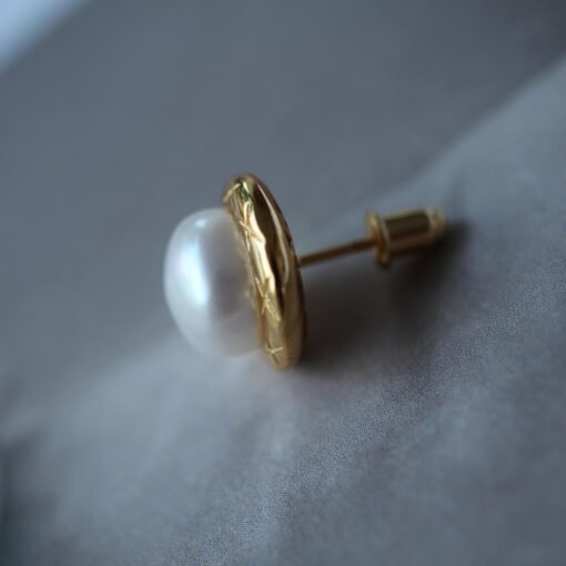 Vintage freshwater pearl stud earrings sterling silver|Real Pearl Studs Earrings gold|Antique Pearl EarringsArt Deco Pearl Earrings Gold - Image 6