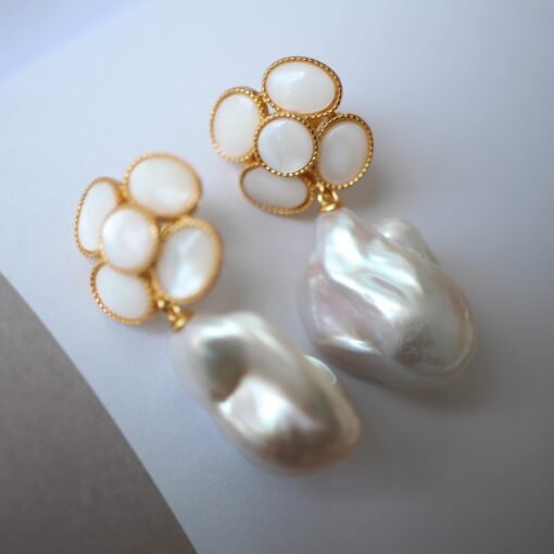 Unique Pearl Drop Earrings sterling silver|Real Fine Pearl drop Earrings|Charm Handmade Pearl Earrings|June Birthstone Pearl Earrings - Image 3
