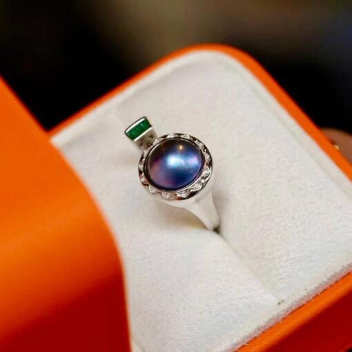 Genuine Mabe Pearl Ring s925 Silver|Unique Vintage Mabe Pearl Jewelry|Statement Art Deco pearl ring Women|Handmade Bezel Mabe Pearl ring - Image 4