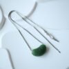 Unique Carved Green Nephrite Jade Pendant|Authentic Natural Art Deco Nephrite Necklace 925 silver Women|Dainty Handmade Jade Pendant Men