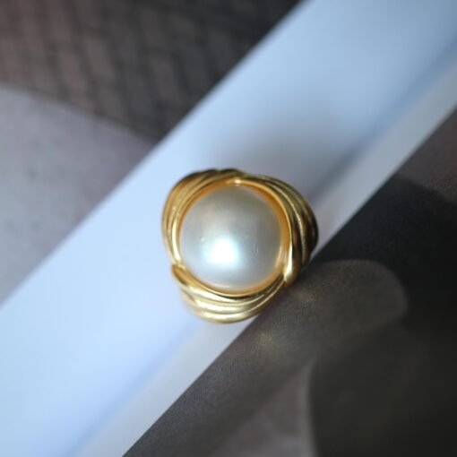 Natural Mabe Pearl Ring With s925 Sterling Silver|Vintage Pearl Jewelry|Statement Pearl Ring silver|Everyday Real Pearl ringgift for mom - Image 3