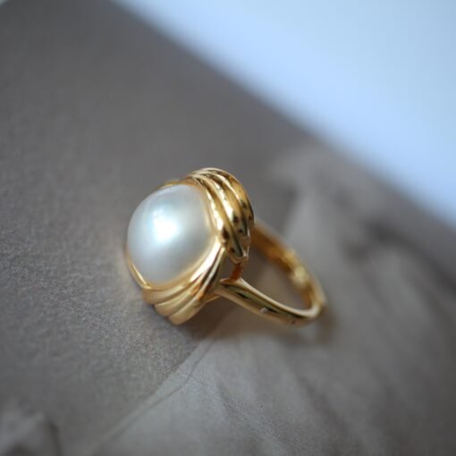 Natural Mabe Pearl Ring With s925 Sterling Silver|Vintage Pearl Jewelry|Statement Pearl Ring silver|Everyday Real Pearl ringgift for mom - Image 2