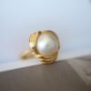 Natural Mabe Pearl Ring With s925 Sterling Silver|Vintage Pearl Jewelry|Statement Pearl Ring silver|Everyday Real Pearl ringgift for mom
