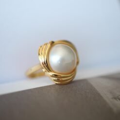 Natural Mabe Pearl Ring With s925 Sterling Silver|Vintage Pearl Jewelry|Statement Pearl Ring silver|Everyday Real Pearl ringgift for mom