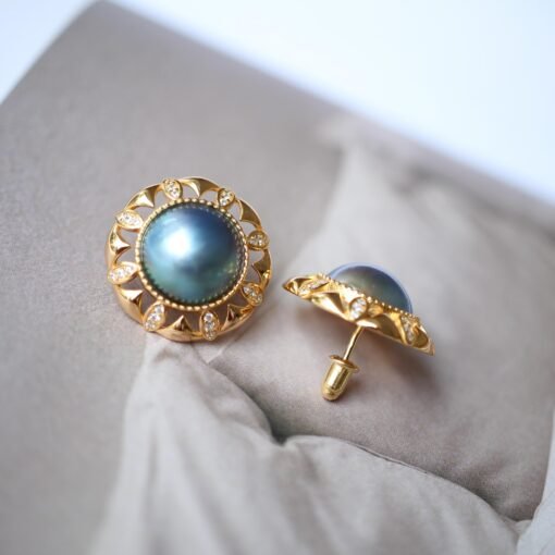Natural Mabe Pearl Studs Earrings With s925 Silver|Mabe Pearl Jewelry|Vintage Mabe Pearl Earrings|Real Mabe Pearl|Perfect Anniversary Gift - Image 5
