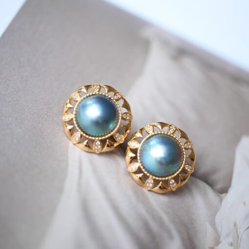Natural Mabe Pearl Studs Earrings With s925 Silver|Mabe Pearl Jewelry|Vintage Mabe Pearl Earrings|Real Mabe Pearl|Perfect Anniversary Gift