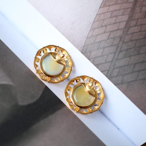 Natural Mabe Pearl Studs Earrings With s925 Silver|Mabe Pearl Jewelry|Vintage Mabe Pearl Earrings|Real Mabe Pearl|Perfect Anniversary Gift - Image 6