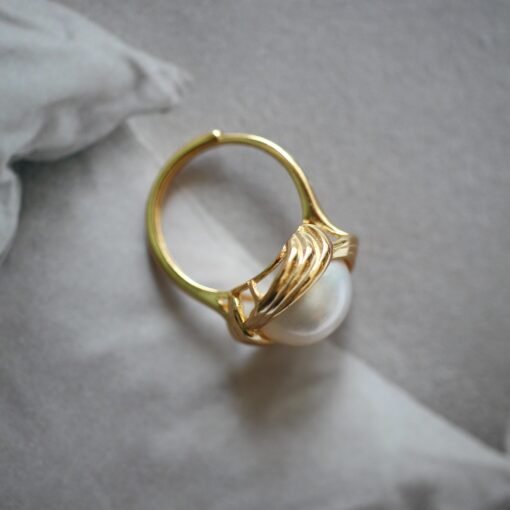 Natural Mabe Pearl Ring With s925 Sterling Silver|Vintage Pearl Jewelry|Statement Pearl Ring silver|Everyday Real Pearl ringgift for mom - Image 7