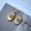 Natural Green Tourmaline drop Earrings silver|Vintage Tourmaline Earring|Green Gemstone Earrings|Antique Handmade Earrings|Anniversary Gift