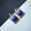 Vintage Lapis Lazuli Drop Gold Plated silver|Natural lapis lazuli Earrings womenUnique Blue Gemstone EarringArt deco lapis lazuli Earrings