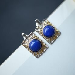 Vintage Lapis Lazuli Drop Gold Plated silver|Natural lapis lazuli Earrings womenUnique Blue Gemstone EarringArt deco lapis lazuli Earrings