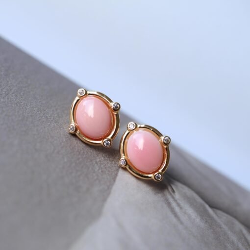 Natural Pink Queen Conch Shell Jewelry set|Pink Sea Shell Stud Earrings|Untreated Pink Gemstone Pendant|Handmade Vintage Jewelry Set women - Image 2
