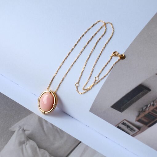 Natural Pink Queen Conch Shell Jewelry set|Pink Sea Shell Stud Earrings|Untreated Pink Gemstone Pendant|Handmade Vintage Jewelry Set women - Image 3