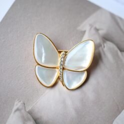 Natural Mother of Pearl brooch silver women/Unique Butterfly brooch Silver|Art Deco Animal broochStatement Mother of Pearl brooches