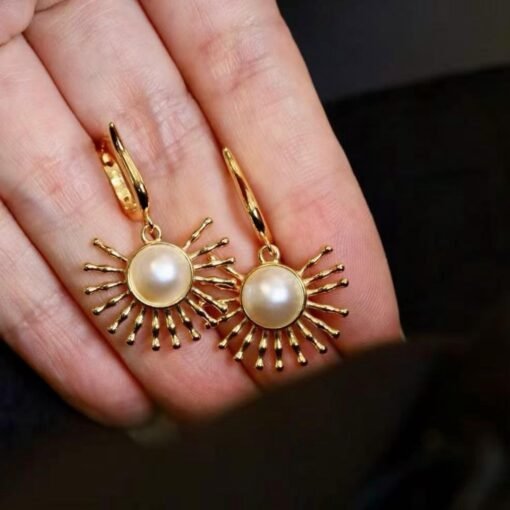 Natural Vintage Mabe Pearl Jewelry Set s925 Silver|Unique Mabe Pearl Stud Earring Women|Statement Antique Pearl Pendant|Wedding Jewelry - Image 3