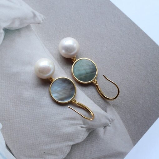 Genuine Pearl drop Earring s925 silver|Modern 12mm Pearl Drop|Unique June Birthstone Gift|Art deco Pearl Dangle Earrings|Charm Pearl Earring - Image 5