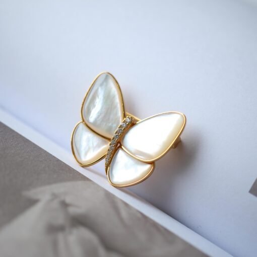 Natural Mother of Pearl brooch silver women/Unique Butterfly brooch Silver|Art Deco Animal broochStatement Mother of Pearl brooches - Image 8