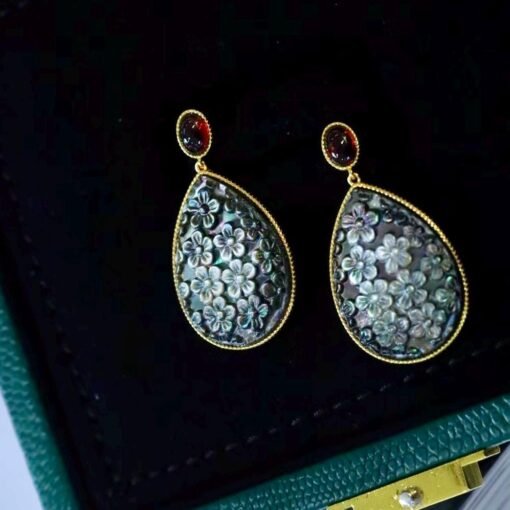 Natural Teardrop Mabe Pearl Earrings s925 Silver|Unique Pear Vintage Mabe Pearl Jewelry|Statement Pearl Earrings|Perfect Wedding Earring - Image 5