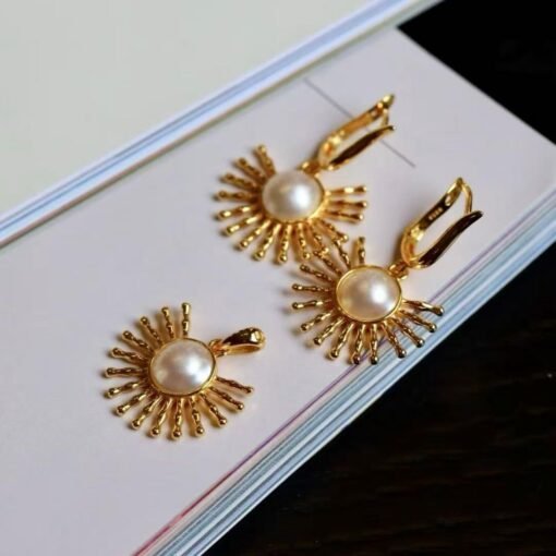 Natural Vintage Mabe Pearl Jewelry Set s925 Silver|Unique Mabe Pearl Stud Earring Women|Statement Antique Pearl Pendant|Wedding Jewelry