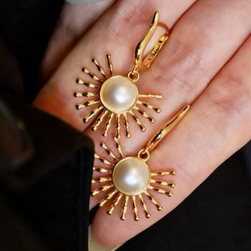 Natural Vintage Mabe Pearl Jewelry Set s925 Silver|Unique Mabe Pearl Stud Earring Women|Statement Antique Pearl Pendant|Wedding Jewelry - Image 4