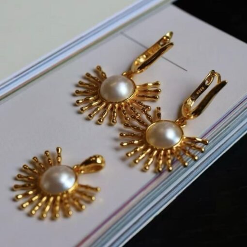 Natural Vintage Mabe Pearl Jewelry Set s925 Silver|Unique Mabe Pearl Stud Earring Women|Statement Antique Pearl Pendant|Wedding Jewelry - Image 6