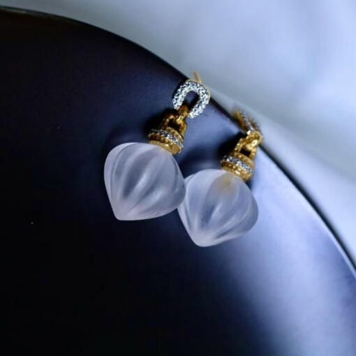 Natural Quartz Minimalist Teardrop Earrings s925 silver/Unique Chunky Quartz Drop Earrings Women/Art Deco Modern Statement Quartz Earrings - Image 3