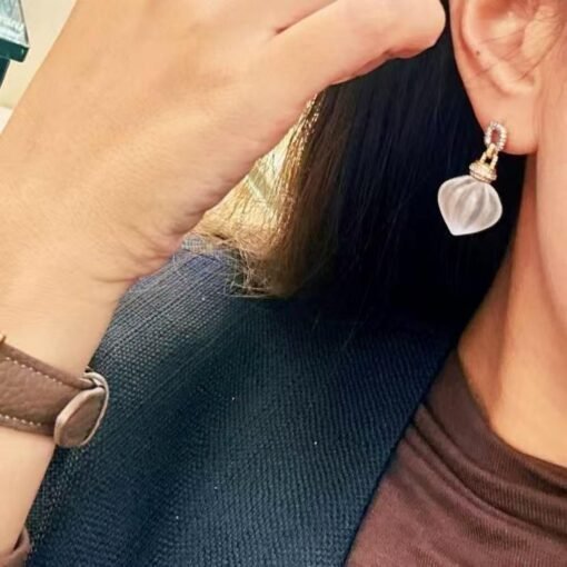 Natural Quartz Minimalist Teardrop Earrings s925 silver/Unique Chunky Quartz Drop Earrings Women/Art Deco Modern Statement Quartz Earrings - Image 4