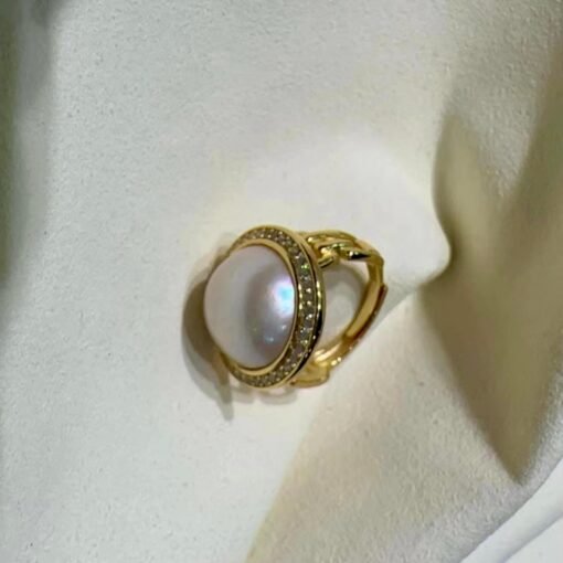 Natural Mabe Pearl Ring With s925 Sterling Silver|Vintage Pearl Jewelry|Statement Pearl Ring silver|Everyday Real Pearl ringgift for mom - Image 6