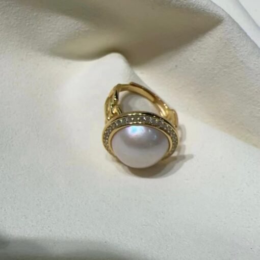 Natural Mabe Pearl Ring With s925 Sterling Silver|Vintage Pearl Jewelry|Statement Pearl Ring silver|Everyday Real Pearl ringgift for mom - Image 4