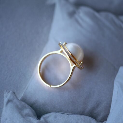 Natural Mabe Pearl Ring With s925 Sterling Silver|Vintage Pearl Jewelry|Statement Pearl Ring silver|Everyday Real Pearl ringgift for mom - Image 5