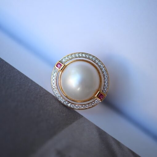 Natural Mabe Pearl Ring With s925 Sterling Silver|Vintage Pearl Jewelry|Statement Pearl Ring silver|Everyday Real Pearl ringgift for mom