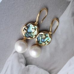 Genuine Pearl drop Earring s925 silver|Modern 12mm Pearl Drop|Unique June Birthstone Gift|Art deco Pearl Dangle Earrings|Charm Pearl Earring