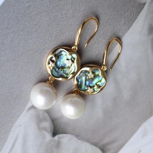 Genuine Pearl drop Earring s925 silver|Modern 12mm Pearl Drop|Unique June Birthstone Gift|Art deco Pearl Dangle Earrings|Charm Pearl Earring