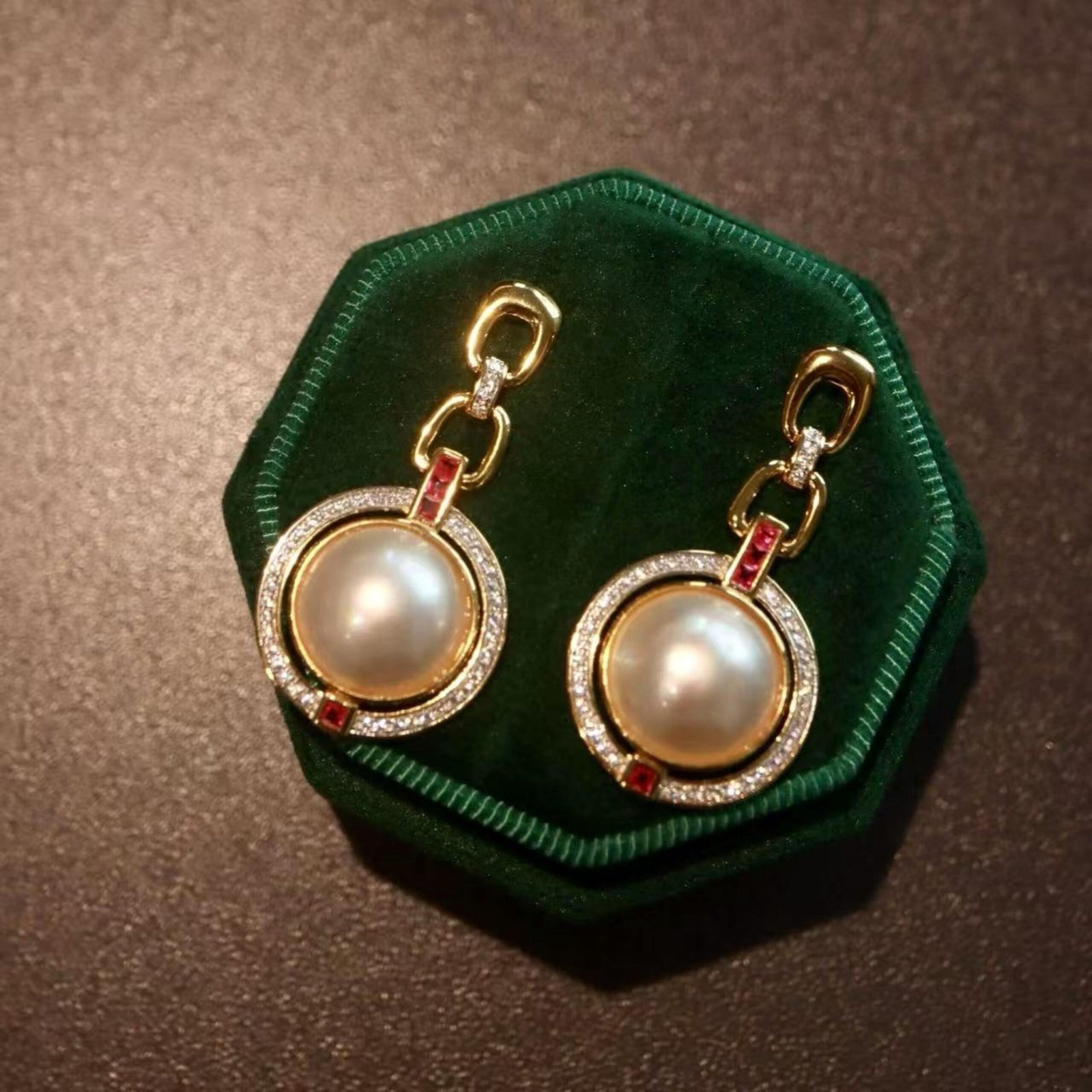 Natural Seawater Mabe Pearl Drop arrings s925 Silver|Vintage Bezel Mabe Pearl Earring|Unqiue Art Deco Pearl earring|Perfect wedding earrings - Image 3