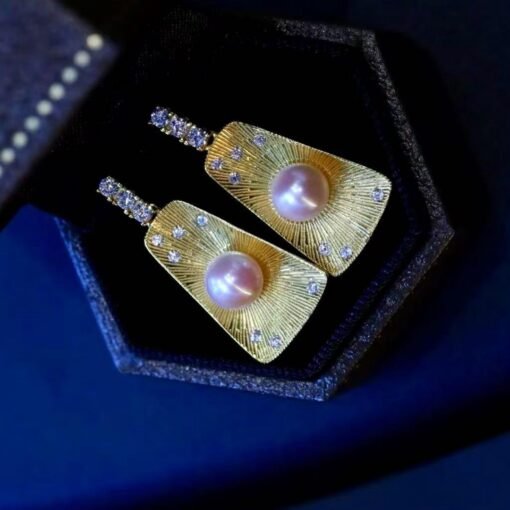 Unique seawater  pearl stud earrings sterling silver|Real Pearl Studs Earrings|Vintage Statement Pearl Earrings|Charm Hand Carved Earrings - Image 6