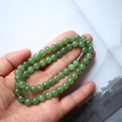 Natural Vivid Green Jade Stackable Necklace|High Quality Jade|Everyday Minimalist Necklace|Anniversary Gift|Perfect Gift For Her|8mm Beads