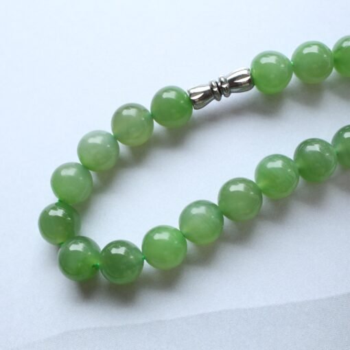 Natural Vivid Green Jade Stackable Necklace|High Quality Jade|Everyday Minimalist Necklace|Anniversary Gift|Perfect Gift For Her|8mm Beads - Image 5