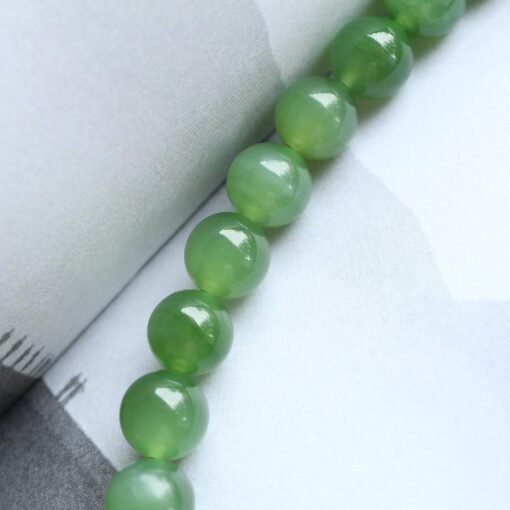 Natural Vivid Green Jade Stackable Necklace|High Quality Jade|Everyday Minimalist Necklace|Anniversary Gift|Perfect Gift For Her|8mm Beads - Image 6